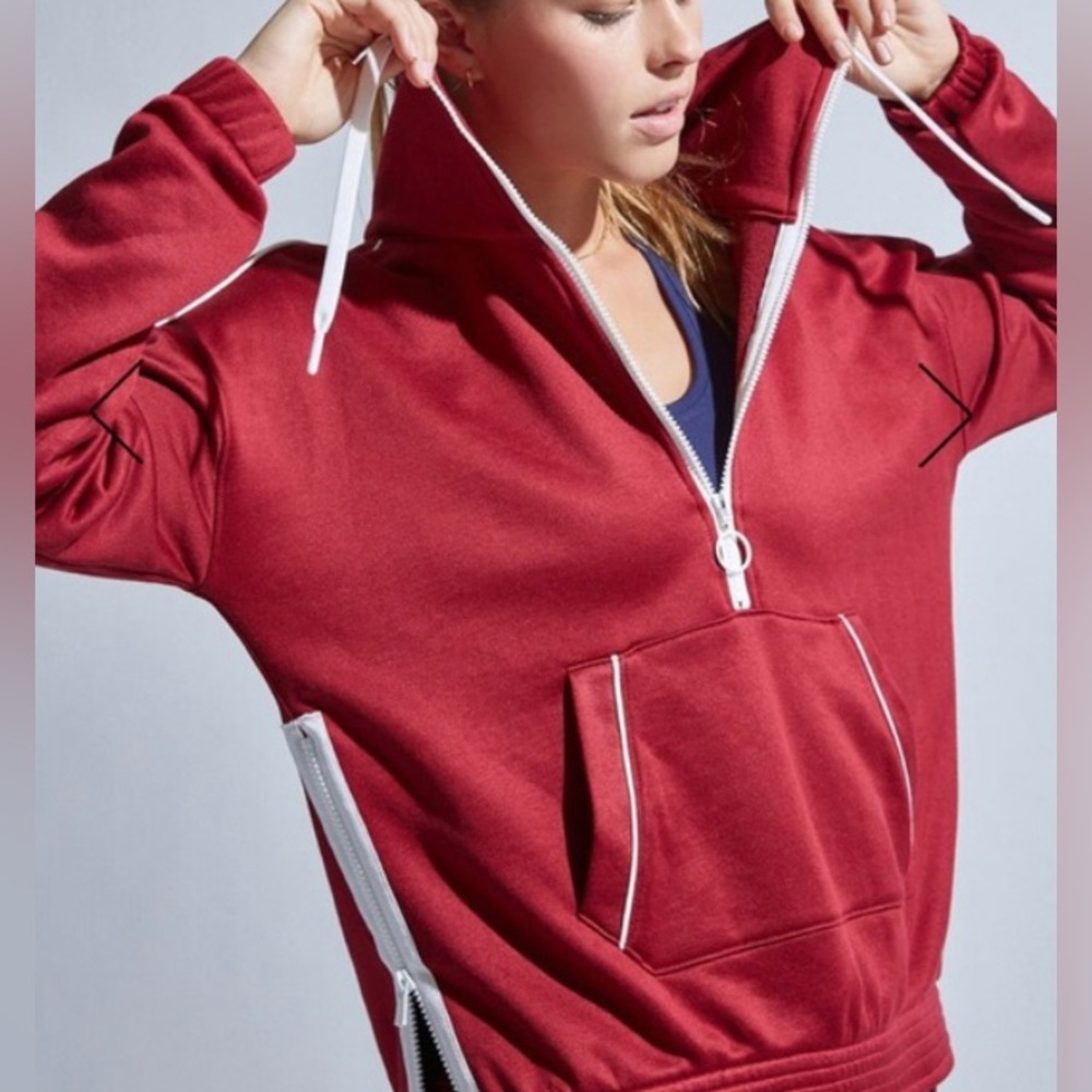Bandier x All Access Maroon Zip Up Pullover - Size XL
